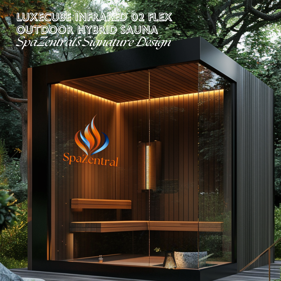 LuxeCube Infrared 02 Flex Outdoor Hybrid Sauna – SpaZentral's Signature Design