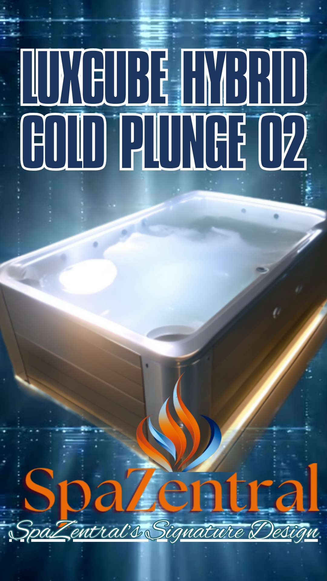 LuxCube Hybrid Cold Plunge 02 with Dynamic Rotating Water System and Advanced Digital Temperature Control in a Modern Home Spa Setting