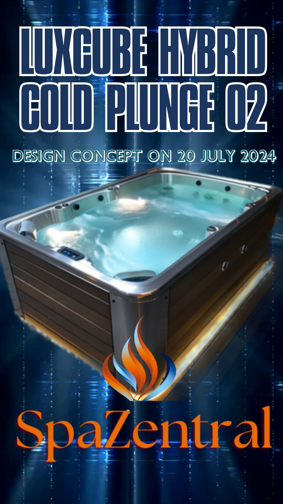 LuxCube Hybrid Cold Plunge 02 with Dynamic Rotating Water System and Advanced Digital Temperature Control in a Modern Home Spa Setting