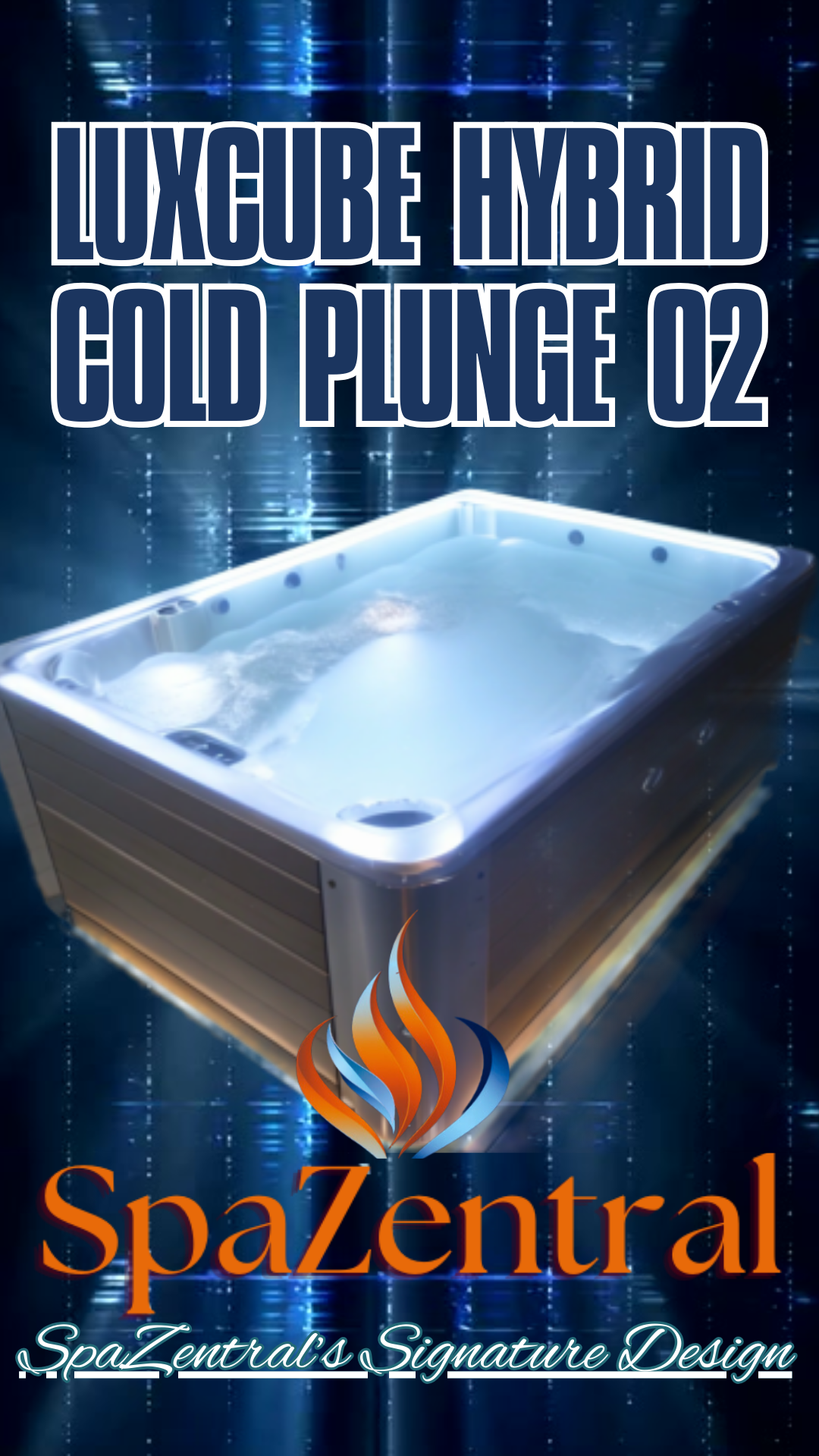 LuxCube Hybrid Cold Plunge 02 with Dynamic Rotating Water System and Advanced Digital Temperature Control in a Modern Home Spa Setting