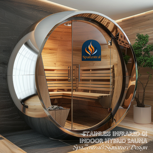 Stainless Sphere Infrared 01 Indoor Hybrid Sauna | SpaZentral's Signature Design